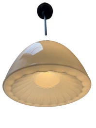Art Nouveau Pendant Lamp with Ultra Rare Milk Glass Shade, 1900s